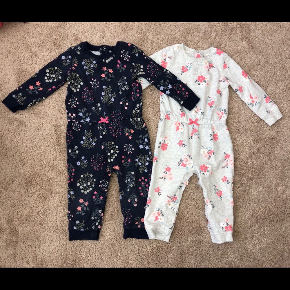 Carter’s Baby Girl Floral Jumpsuit Set, Size 18M